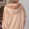 Women's Oversized Sherpa Hoodie with Half Zip and Colorblock Design - Image 2