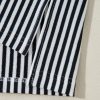 Women's Oversize Black White Striped Patchwork 3/4 Sleeve Top - Image 9