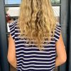 Women's Blue Stripe Knitted Sweater Vest with Bow Decor - Image 2