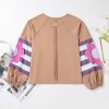 Women's Oversized Floral Dune Flower Patchwork Raglan Sleeve Top - Image 10