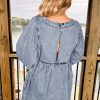 Women's Beau Blue High Waist Loose Fit Denim Mini Dress - Image 2