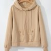 Women's Parchment Zipped Pocket Cozy Drawstring Hoodie - Stylish and Comfortable - Image 4