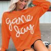 Women's Russet Orange Tinsel Game Day Drop Shoulder Graphic Sweatshirt - Image 6