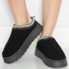 Women's Black Contrast Print Suede Plush Lined Snow Boots for Winter - Image 8