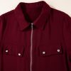 Women's Red Dahlia Zip Up Flap Detail Jacket with Tab Sleeves - Image 6