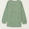 Women's Grass Green MERRY Letter Printed Corded Baggy Sweatshirt for Christmas - Image 8