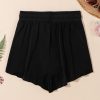 Women's Black High Waisted Drawstring 2-in-1 Color Block Bikini Shorts with Side Pocket - Image 10