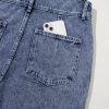 Women's Sail Blue Denim Bib Straight Leg Jumpsuit with Pockets - Image 13