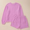 Women's Phalaenopsis Sequin Nutcracker Long Sleeve Corded Christmas Shorts Set - Image 5