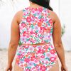 Rose Plus Size Floral Print Twisted High Waist Bikini Set for Women - Image 11