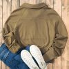 Women's Brown Quarter Zip Stand Neck Sweatshirt with Kangaroo Pocket - Image 6