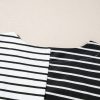 Women's Black Stripe Two Tone Colorblock V Neck T-Shirt - Chic and Casual Style - Image 16