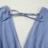 Women's Myosotis Chambray Deep V Neck Bracelet Sleeve Maxi Dress - Image 6