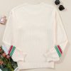 Women's Beige Tinsel Holly Jolly Graphic Sweater - Festive Christmas Knitwear - Image 13