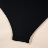 Women's Elegant Black Colorblock Edge Belted One Piece Swimsuit with Padded Support - Image 17