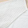 Trendy Women's White Eyelet Patchwork Oversized Top with V Neck and High Low Hem - Image 12