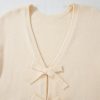 Elegant Women's Jet Stream Bowknot Front Loose V Neck Knitted Cardigan - Image 12