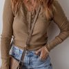 Women's Chestnut Anglaise Broider Ribbed Long Sleeve Top - Image 5