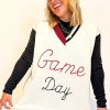 Women's White Vintage Game Day Sweater Vest - Image 12