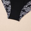 Chic Women's Black Abstract Printed Buckle Crossed Straps Skirted Tankini 2pcs Swimsuit - Image 20