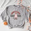 Plus Size Light Grey Ghost Print Crew Neck Sweatshirt - Creep It Real - Image 4