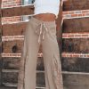 Women's Smoke Gray Boho Lace Patchwork High Waist Wide Leg Pants - Image 6