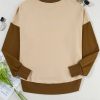 Women's Apricot Color Block Thumbhole Sleeve Drop Shoulder Sweatshirt - Image 17