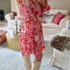 Women's Red Floral Print High Waist V Neck Babydoll Mini Dress - Playful & Elegant - Image 8