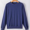 Women's Navy Blue Drop Shoulder Crewneck Pullover Sweatshirt - Cozy & Casual - Image 12