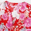 Women's Red Floral Print High Waist V Neck Babydoll Mini Dress - Playful & Elegant - Image 12