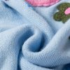 Women's Light Blue Knitted Sweater with Floral Pattern and Ribbed Edge - Image 9