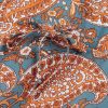 Women's Orange Paisley Print Loose Fit Drawstring High Waist Mini Dress - Image 9