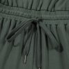 Women's Vineyard Green Buttoned Drawstring Waist Sleeveless Wide Leg Jumpsuit - Image 20