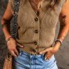 Women's Parchment V Neck Buttoned Front Sweater Vest - Versatile Layering Essential - Image 6