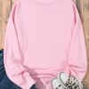 Women's Pink Leopard Bowknot Printed Crewneck Sweatshirt - Image 7