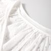 Elegant White Eyelet Embroidered Puff Sleeve V Neck Blouse for Women - Image 13