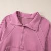 Women's Valerian Quarter-Zip Stand Neck Sweatshirt with Kangaroo Pocket - Image 11