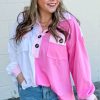 Women's Plus Size Color Block Chest Pocket Half Button Sweatshirt - Image 8