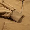 Women's Brown Fleece Lined Half Zipper Hoodie with Kangaroo Pockets - Image 13