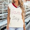 Women's White Vintage Game Day Sweater Vest - Image 5