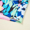 Plus Size Women's Blue Floral Flutter Sleeve Blouse with Tied Notched Neck - Image 10
