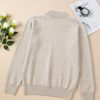 Women's Apricot Thermal Lined Ribbed Knit Mock Neck Sweater - Image 8