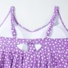 Women's Plus Size Purple Polka Dot Print Ruffled Knotted V Neck Tankini Set - Image 12