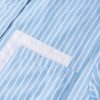 Women's Sky Blue Stripe Contrast Cuffed Sleeve Casual Shirt with Patch Pocket - Image 14