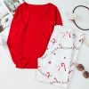 Women's Red Christmas Two Piece Lounge Set: Cozy Top and Pants Ensemble - Image 8