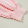 Women's Light Pink Bow Thread Embroidery Long Sleeve Sweatshirt - Image 12