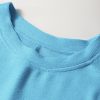 Women's Light Blue Bubble Sleeve Solid Color Elegant T-Shirt for Casual Wear - Image 9