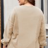 Women's Plus Size Apricot Patchwork Crewneck Sweatshirt - Image 3