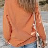 Women's Orange PUMPKIN Spice Corded Crewneck Sweatshirt - Image 8