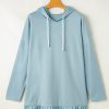 Women's Iceland Blue Ruffled Hem Loose Fit Tunic Hoodie - Image 6